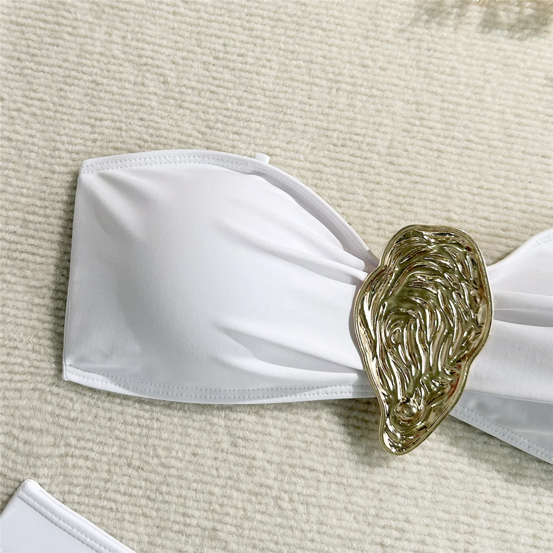 Neu mit Rock, Metallring, brasilianischer Bikini, Damen-Badeanzug, Damen-Bademode, dreiteiliges Bikini-Set, Badeanzug, Badebekleidung, Schwimmbekleidung V6990 – Detail 21