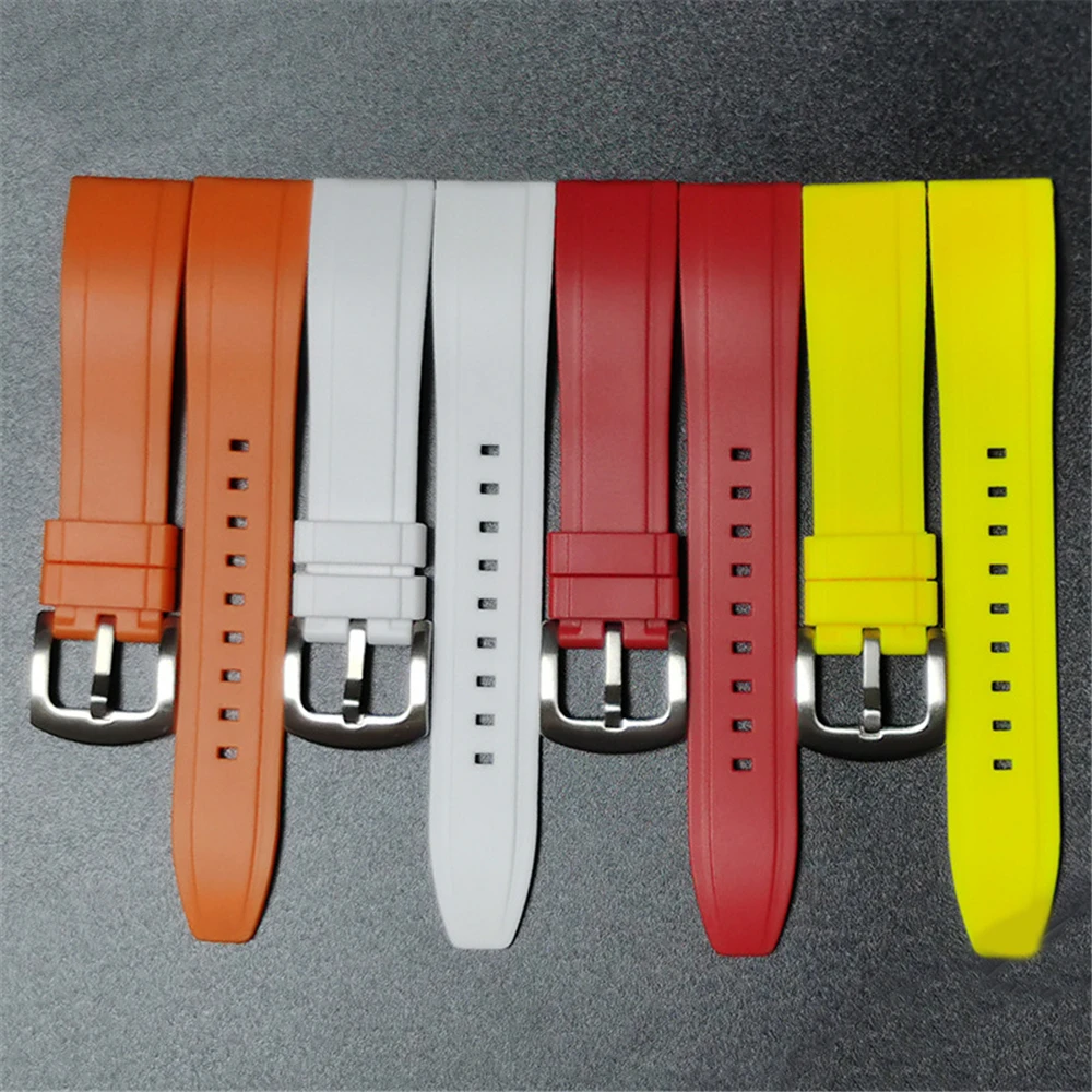 Rubber Watch Strap 20mm 22mm Watchband Wristband With Quick Release Spring Bar