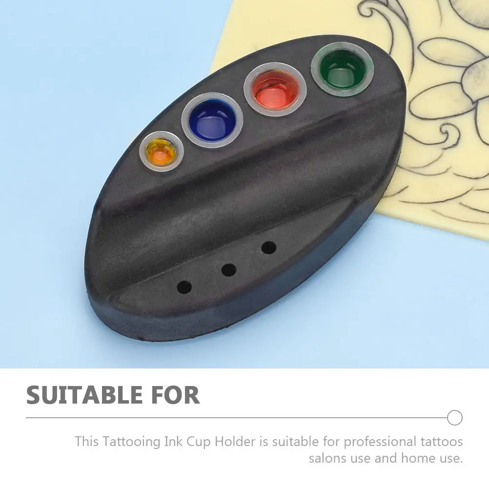 

Tattooing Ink Cup Holder Silicone Pigment Bracket with Various Hole Sizes Convenient Organizer for Tattoo Artists Supplies