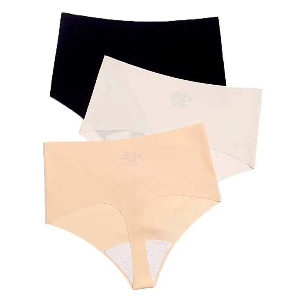 

Breathable Solid Color T-Back Thongs Women Thin High Elastic Seamless Underwear Underpants Panties High Waist Briefs Fitness