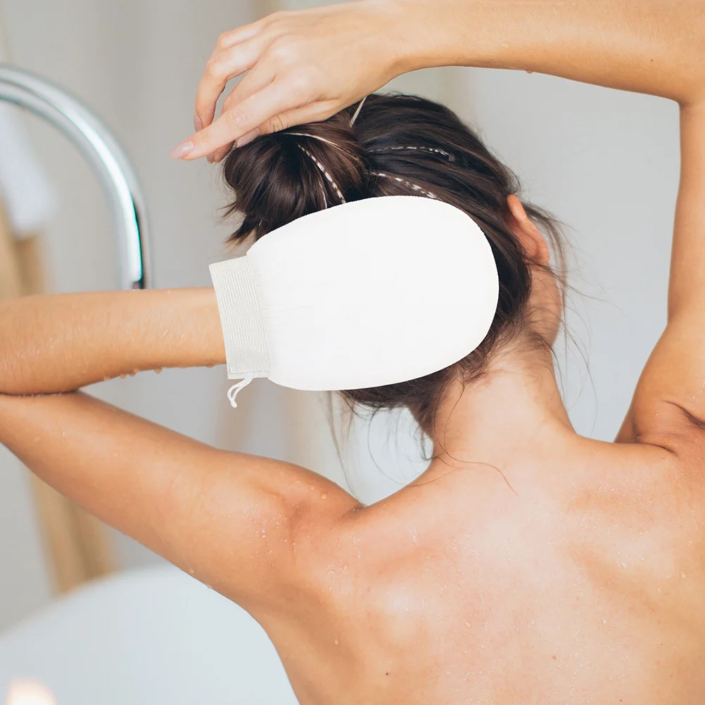 2 قطعة قفازات سنفرة الجسم قفازات حمام التقشير قابلة لإعادة الاستخدام لوازم تنظيف البشرة لنتائج ناعمة ورقيقة للعناية اليومية #5