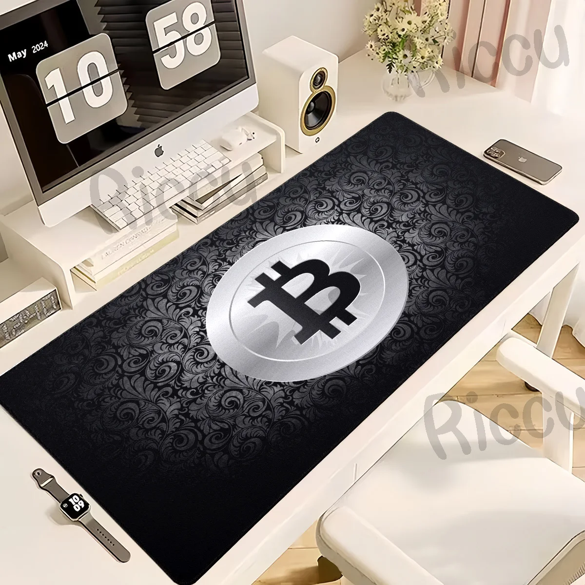 B-Bitcoin Gaming Accessories Mouse Pad PC Cabinet Mousepad Non-Slip Rubber Gamer Mouse Mat Computer XXL Extended Office Deskmat