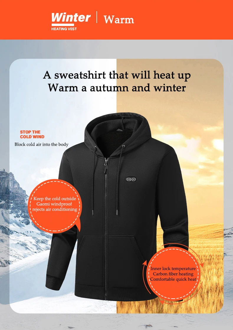 Hoodie Jacket That Will Heat Up Windproof 17 Zones Heated Hoodies Jackets Male Hoodie Winter Warm (Not Included The Power Bank) 9 S0d3143ff21f44e5f985bd607690a3c88R