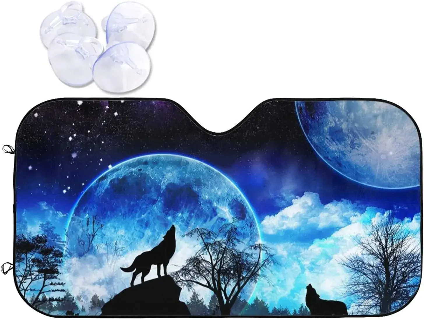 

Солнцезащитный козырек Night Wolf для лобового стекла автомобиля для женщин и мужчин, блокирующие УФ-лучи, солнцезащитный козырек, защита от солнца 51x27,5 дюймов