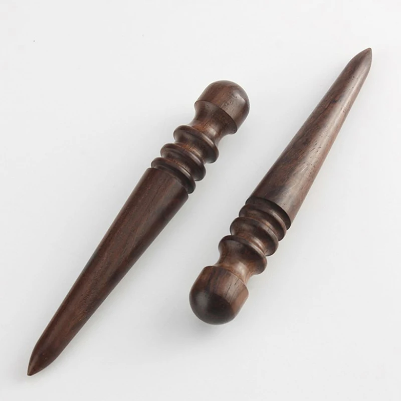 Pulidor de bordes de cuero de madera, herramienta de pulido de cuero de sándalo hecha a mano, palo de pulido de madera, 1 unidad