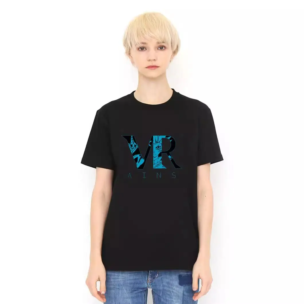 2026 new Neutral black crew-neck cotton T-shirt with tropical palm pattern and loose-fitting, casual style