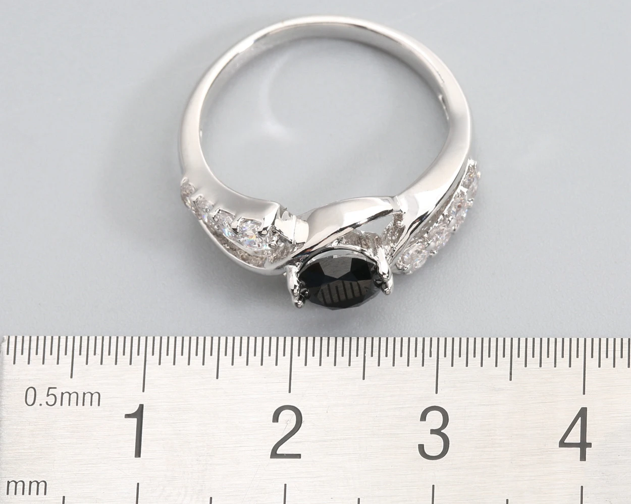 5*5mm Black Onyx 925 Sterling Silver Ring Q0817-O