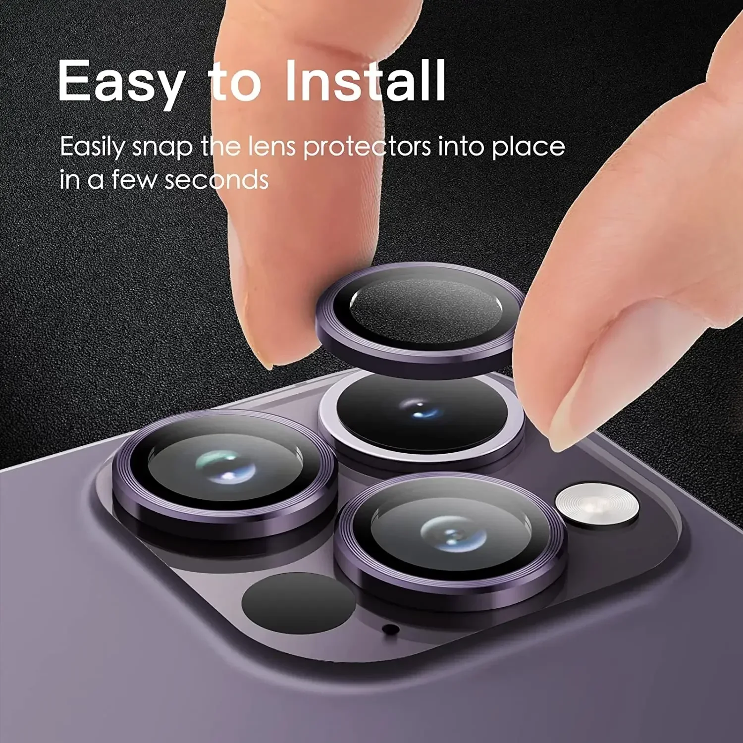 2-3Pcs Deep Purple Camera Lens Protector For IPhone 14 15 16Pro Max Plus 14 15 16Pro IPhone14 13 12Pro Glass Protection Film