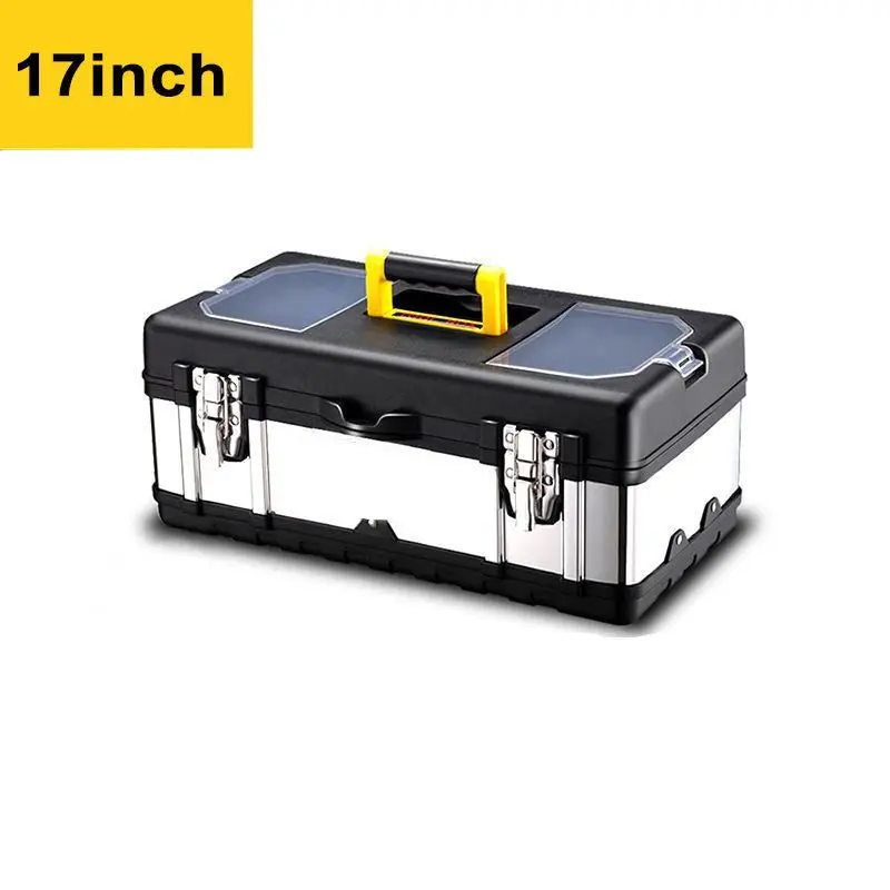 Household Portable Tool Box 14 Inch Hardware Multifunctional Car Storage Stainless Steel Box Tool Organizer Steel Tool Set