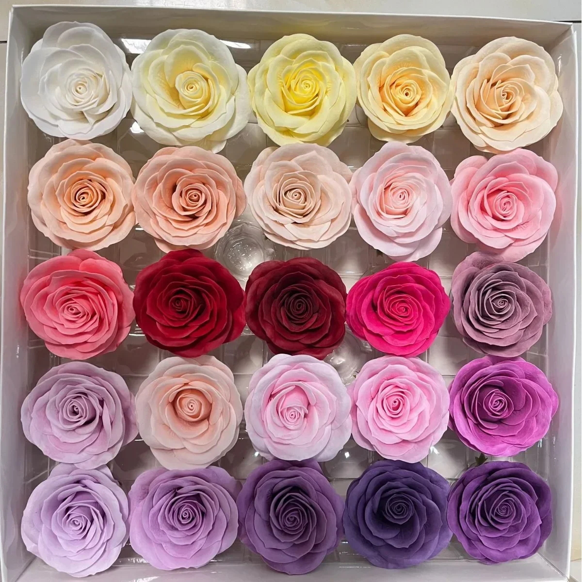 New 25Pcs/Box Soap Rose Flower Head Warm Color New Style DIY Gift for Mother's Day Birthday Valentine Wedding Shower Favor