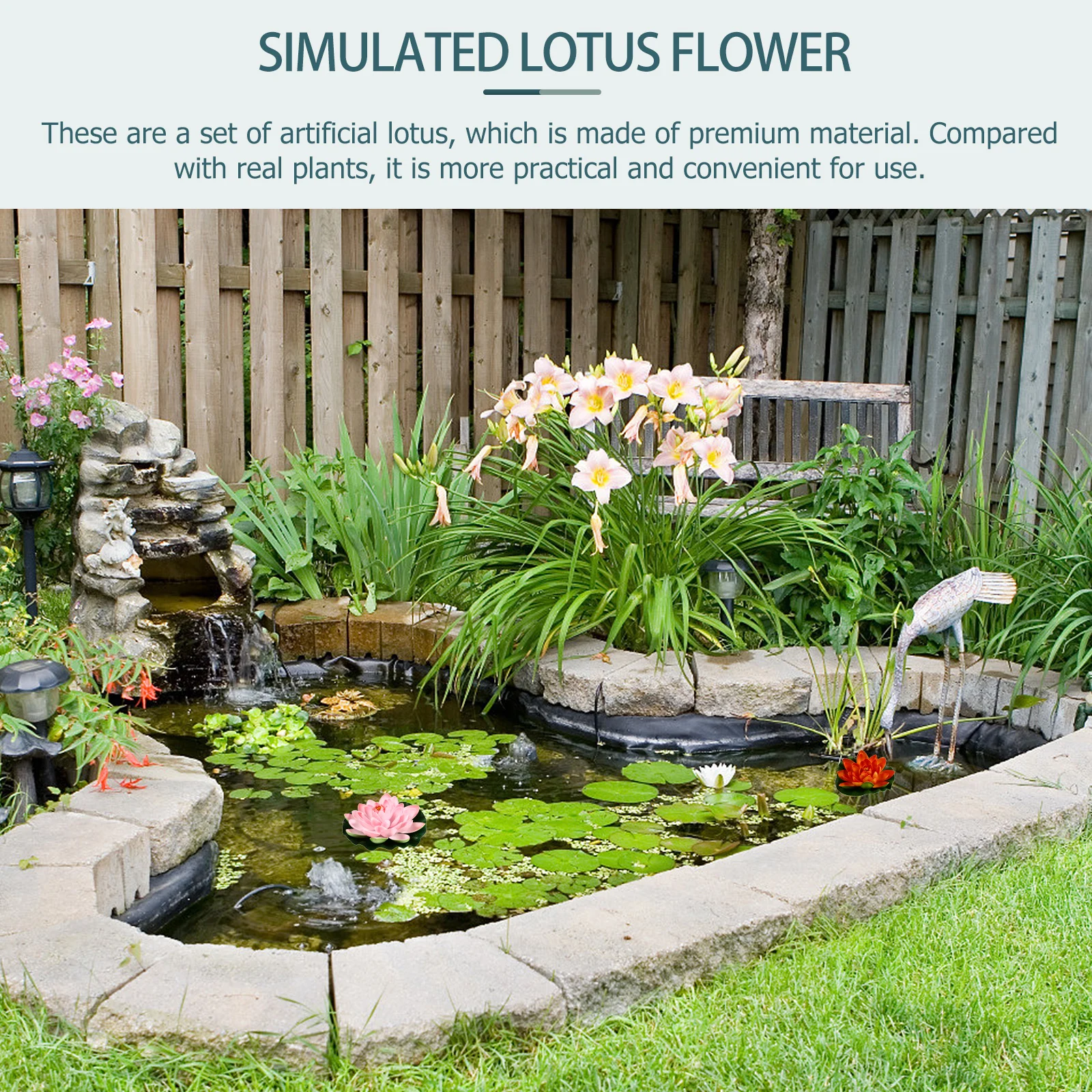 

4pcs Simulation Lotus Decor Artificial Floating Water Lily For Garden Pond Pool Fountain Decoration Lifelike Artificial Flowers