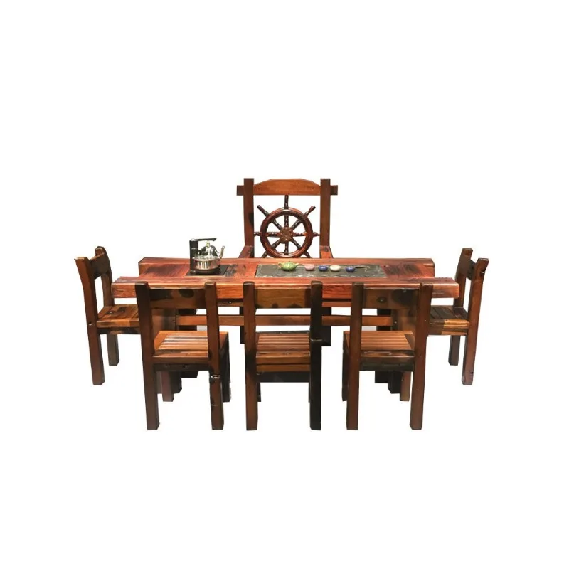 

Tea table and chair personalized solid wood Chinese tea table household balcony small coffee table office living room