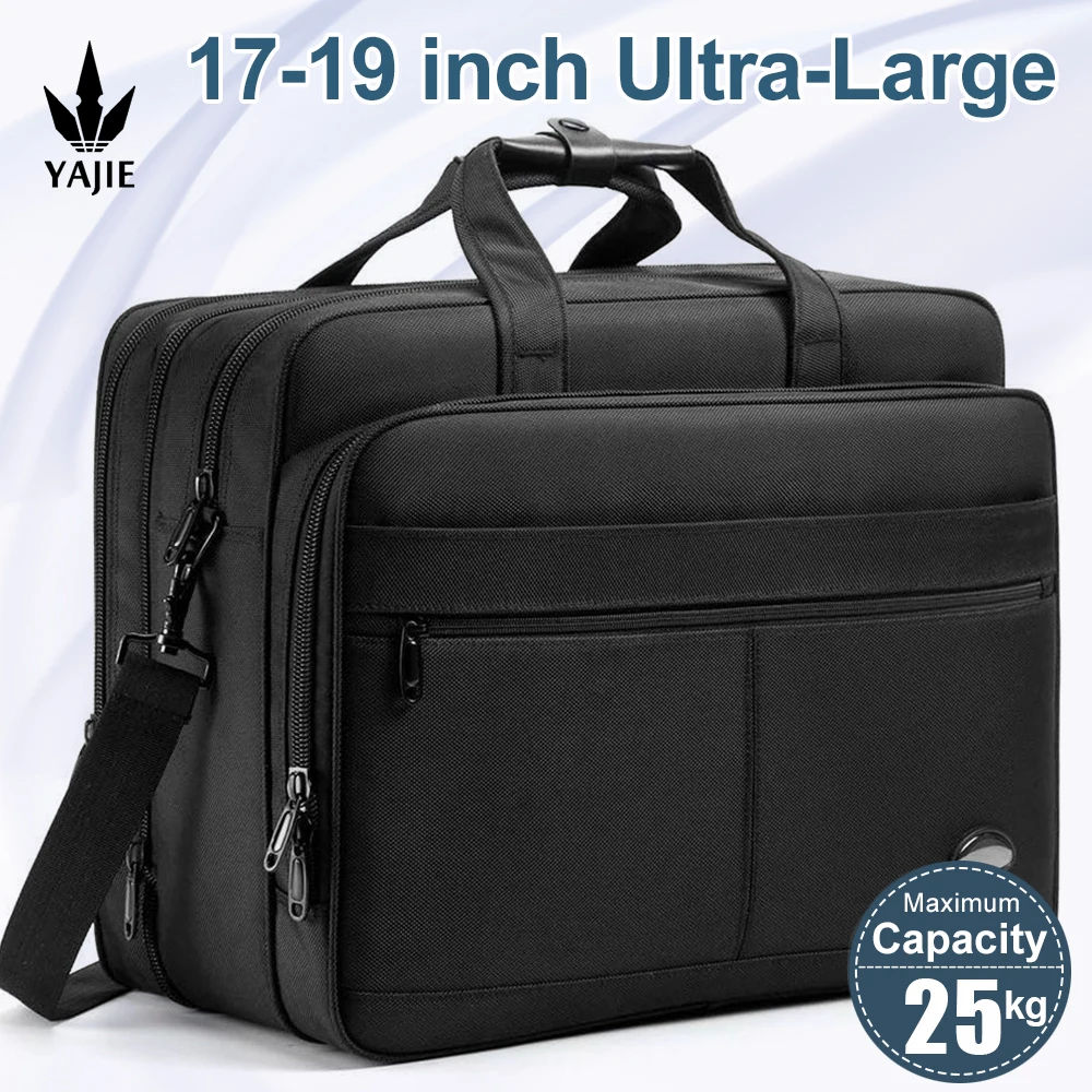 Maleta de Grande Capacidade para Homens, Bolsa de Negócios, Bolsas de Ombro, Bolsa Mensageiro, 15,6 "17" 19 "Laptop Bag