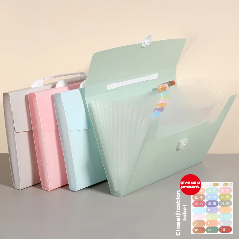 13 Pockets A4 Size Expanding Wallet File Folder Paper Document Storage Organ Bag Holder Office School Organizer