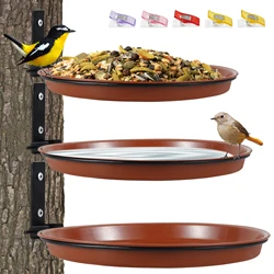 3Pcs Bird Feeding Trays Wall Hanging Tree Mounted Bird Bath Spa Foldable Multifunctional Feeders for Garden Balcony Railing