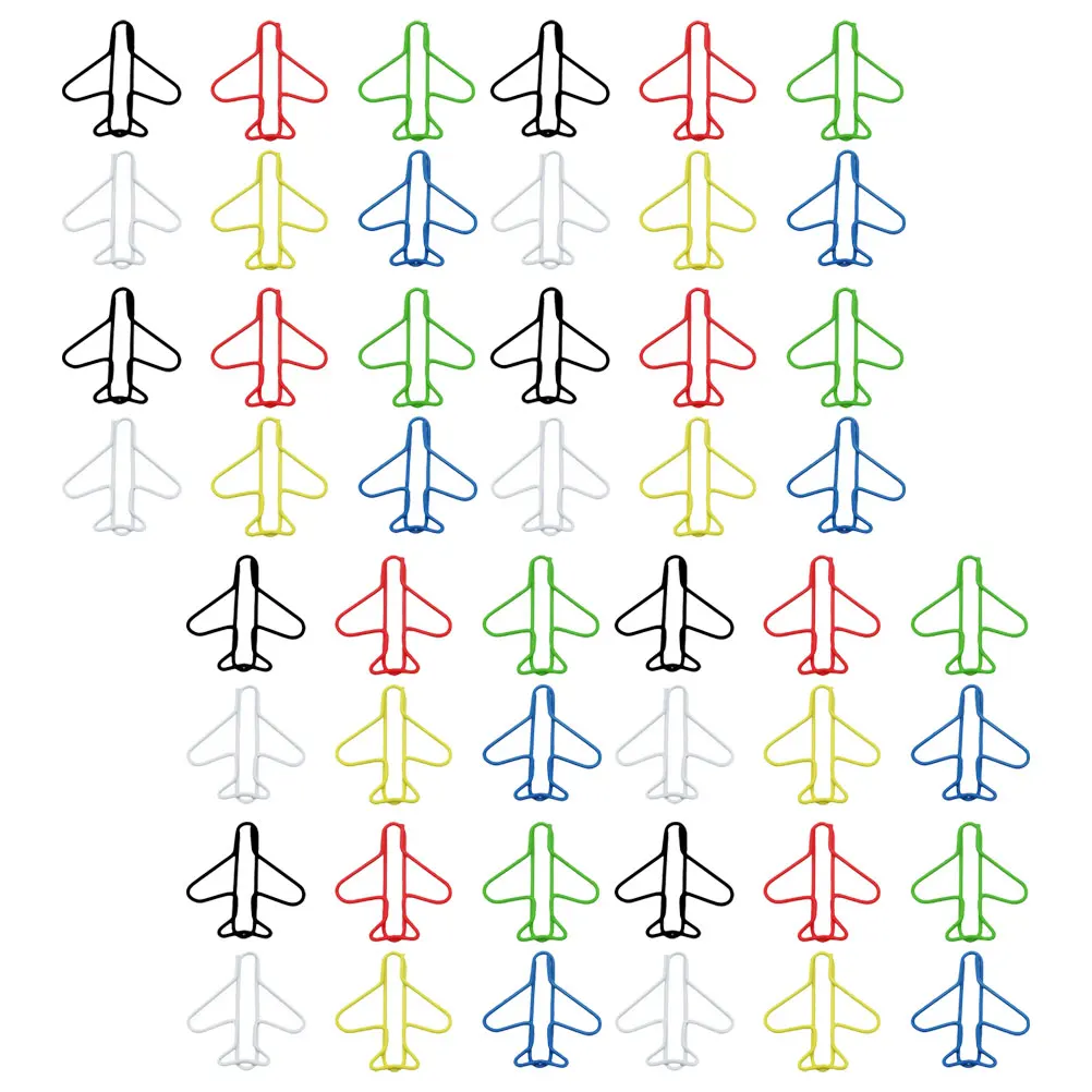 

Colorful Airplane Paperclips Assorted Sizes Plastic Coated Bookmark Office Supplies Novelty Stationery Practical Decorative