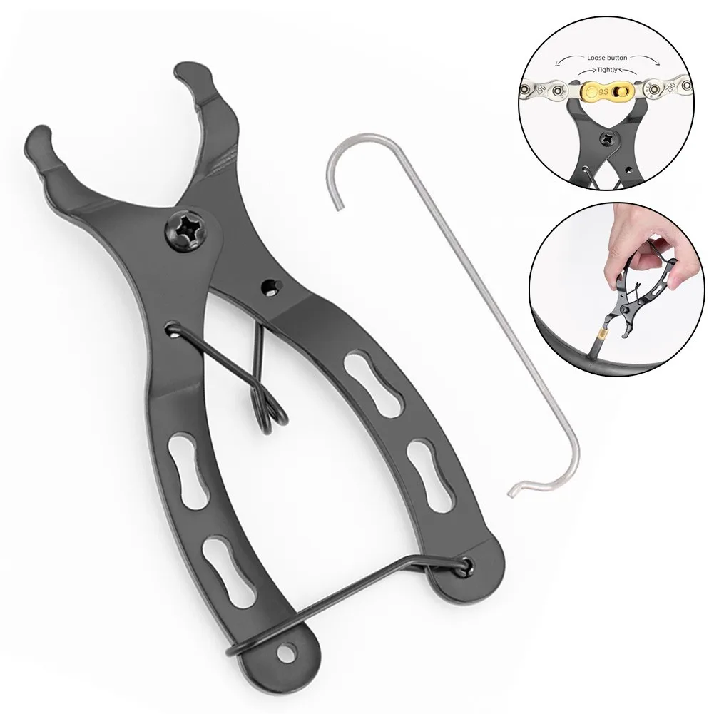 

Portable Removal Tool Bicycle Black Chain Clamp 40.8g Bicycle Maintenance Magic-Buckle Pliers Quick Link Steel