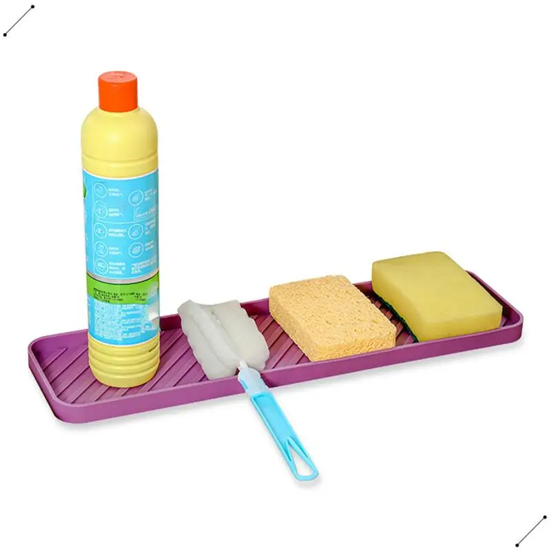 Tray Placemat Seasoning Bottle Rack Insulated Teacup Storage Mat Kitchen Soap Tray Silicone Sink Tray