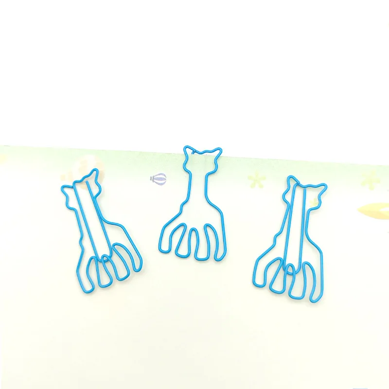 Animal Shaped Pclip Office Supplies Paper Clips Pin Kawaii Stationery Clip Creative Office Stationery Paper Clip Bookmark Blue