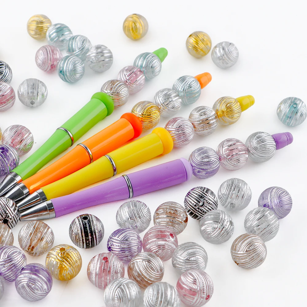 Sunrony جديد الفضة مخطط شفاف الاكريليك الخرز لصنع المجوهرات Keychain بها بنفسك المفاتيح قلادة سوار أقراط اكسسوارات #3