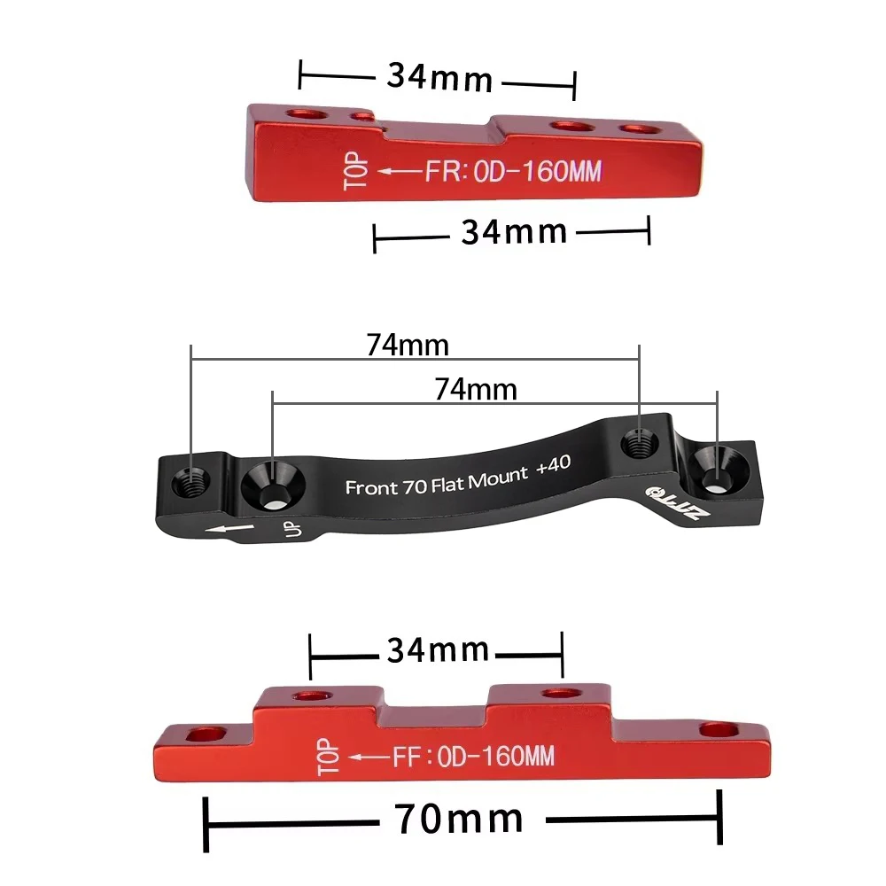 ZTTO Road Bike flat Mount Adapter Ultralight Front Rear Brake Caliper Disc Brake Bracket CNC Mount Adapter for 160mm 180mm rotor - view 2