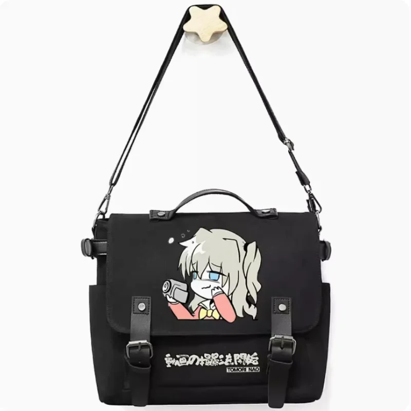 Bolso de mano de Anime Charlotte, Bolsa Escolar con decoración de cinturón, moda de ocio, adolescentes, estudiantes, bandolera