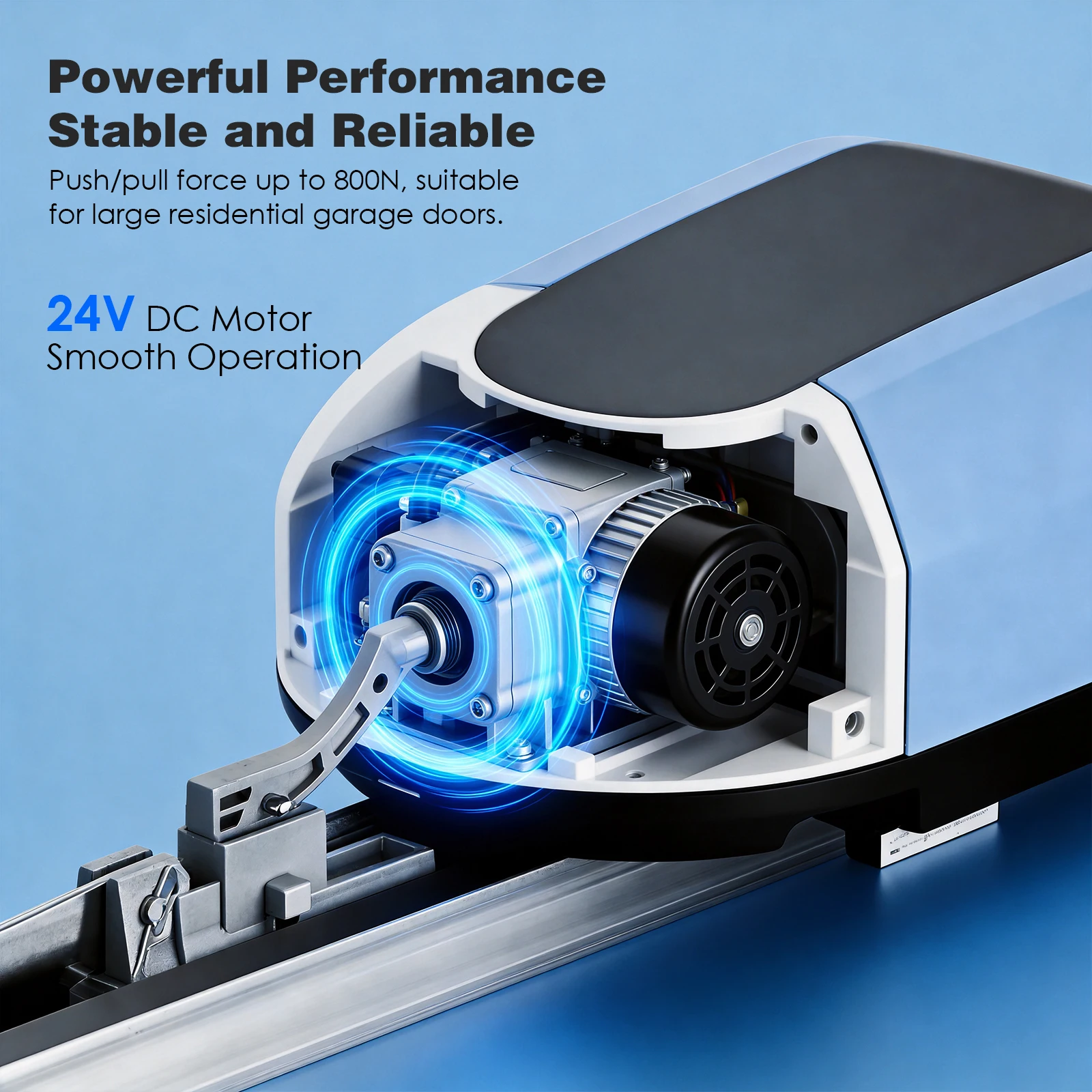800N 1000N Pulling Force Automatic Garage Door Operator|SIHAO 800N 1000N Garage Door Motor Kit with 2 Remote Controls Chain Drive Motor Kit for Hotel Factory Residential Use