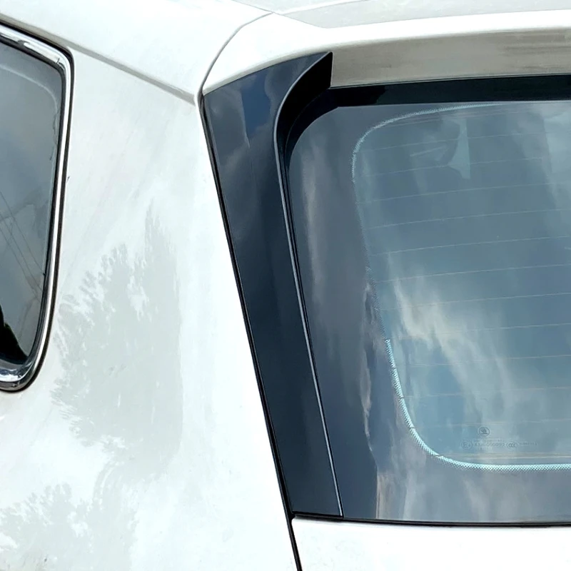 2 sztuk dla Skoda Kodiaq tylne okno samochodu Spoiler boczne skrzydło pokrywa wykończenia ABS czarny błyszczący — zdjęcie 6