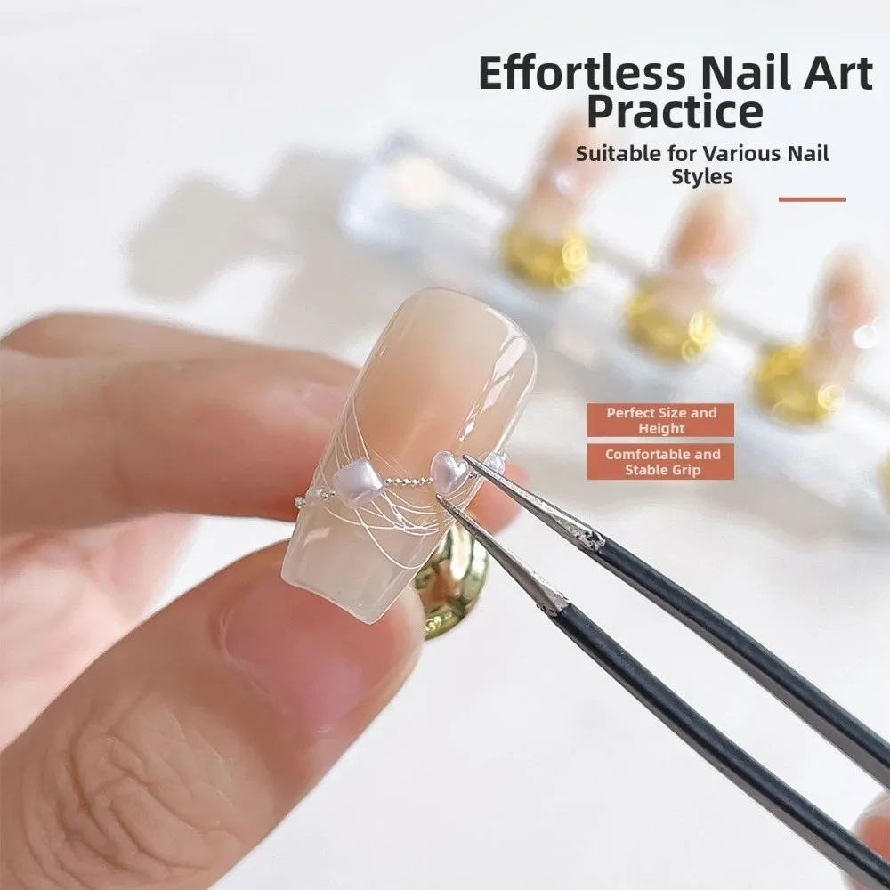 5Pcs Multi-color Magnetic Nail Art Holder Crystal Base DIY False Nail Tip Practice Stand Reusable Nail Art Display Stand