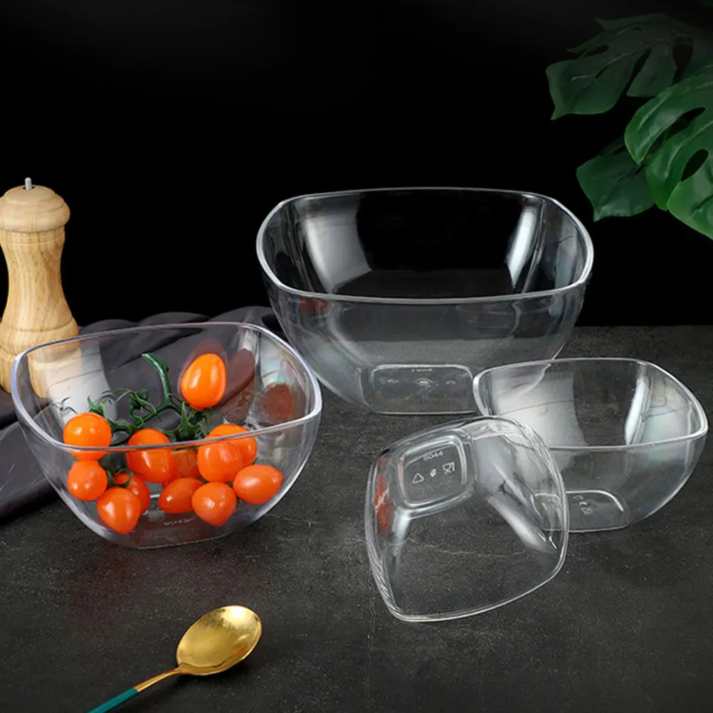 

Salad Bowl 10 Inch Clear Acrylic Fruit Dessert Serving Bowl For Home Kitchen Restaurant Decorative Food Container
