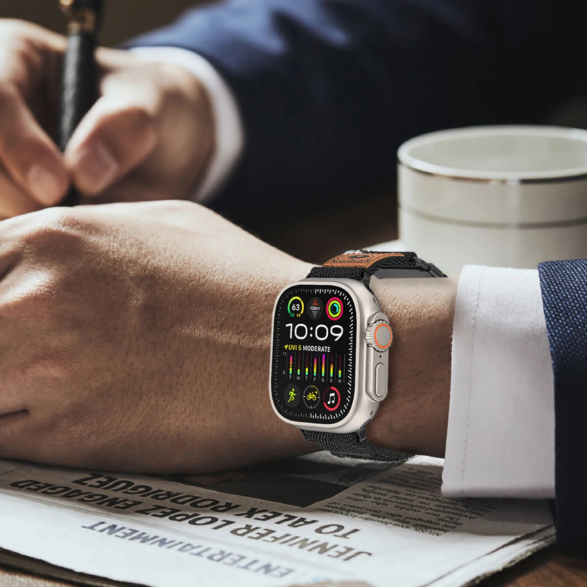 애플 워치용 소프트 나일론 전술 시계 스트랩, 49mm, 45mm, 41mm, 44mm, 42, 38, 40mm, 아이워치 시리즈 9, 8, 7, 6, 5, 4/3 울트라 2