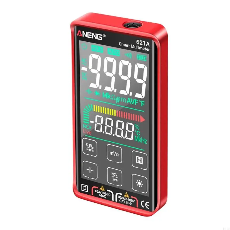 F26C Digital Multimeter 9999 Counts TRMS Auto-Ranging Color LCD Screen Voltmeter Fast Accurately Measures Voltage Current