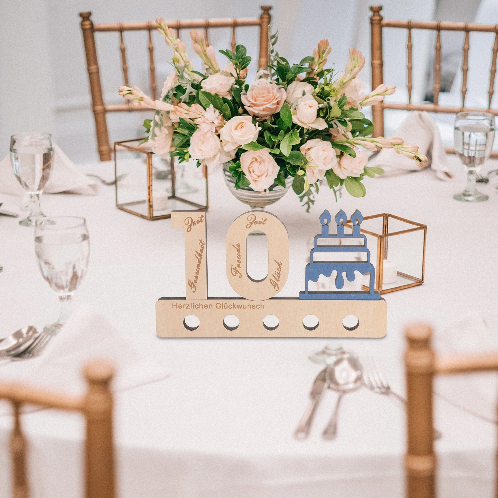 

Desk Wooden Birthday Sign Decoration Party Pastel Decorations Wedding Number Plate