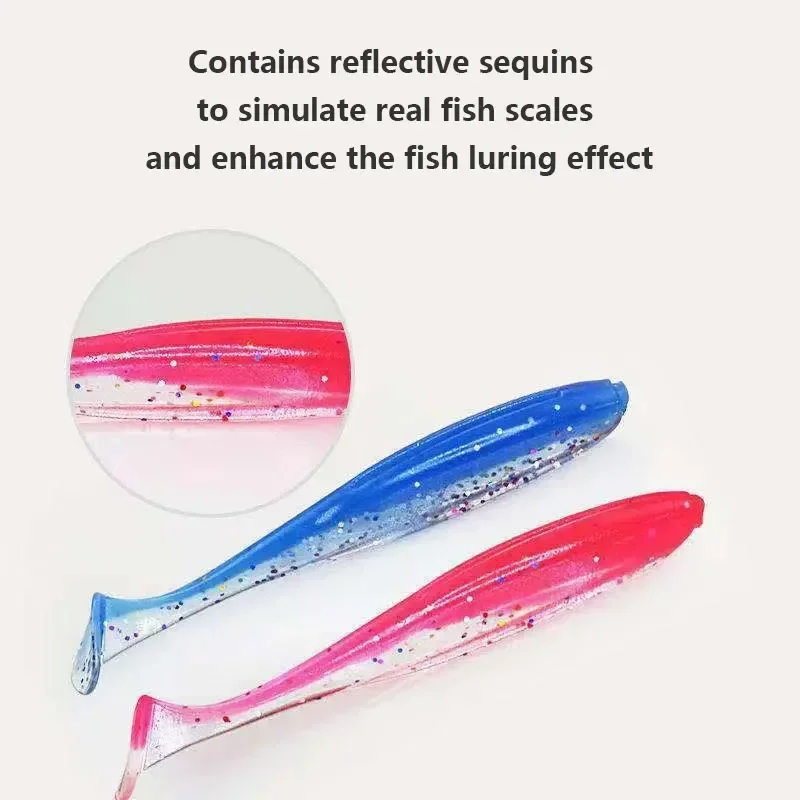 50 PCS Soft Bait Fishing lures Wobblers for pike bass Artificial bait Silicone Winter fishing supplies tools Jig Head Vibration image 3