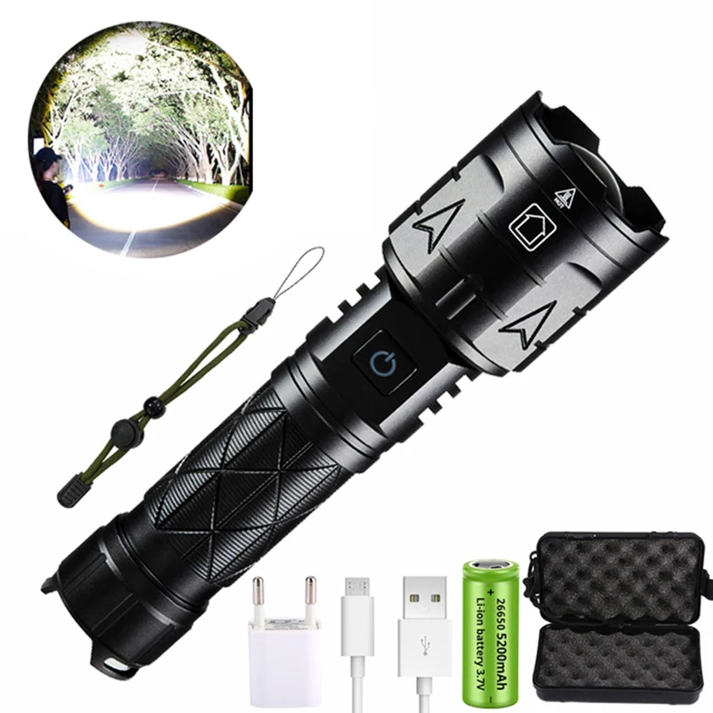 

C3 Camping Powerful XHP120 LED Flashlight USB Rechargeable Searching Spotlights High Lumens G10 White LED Tactical Flashlights