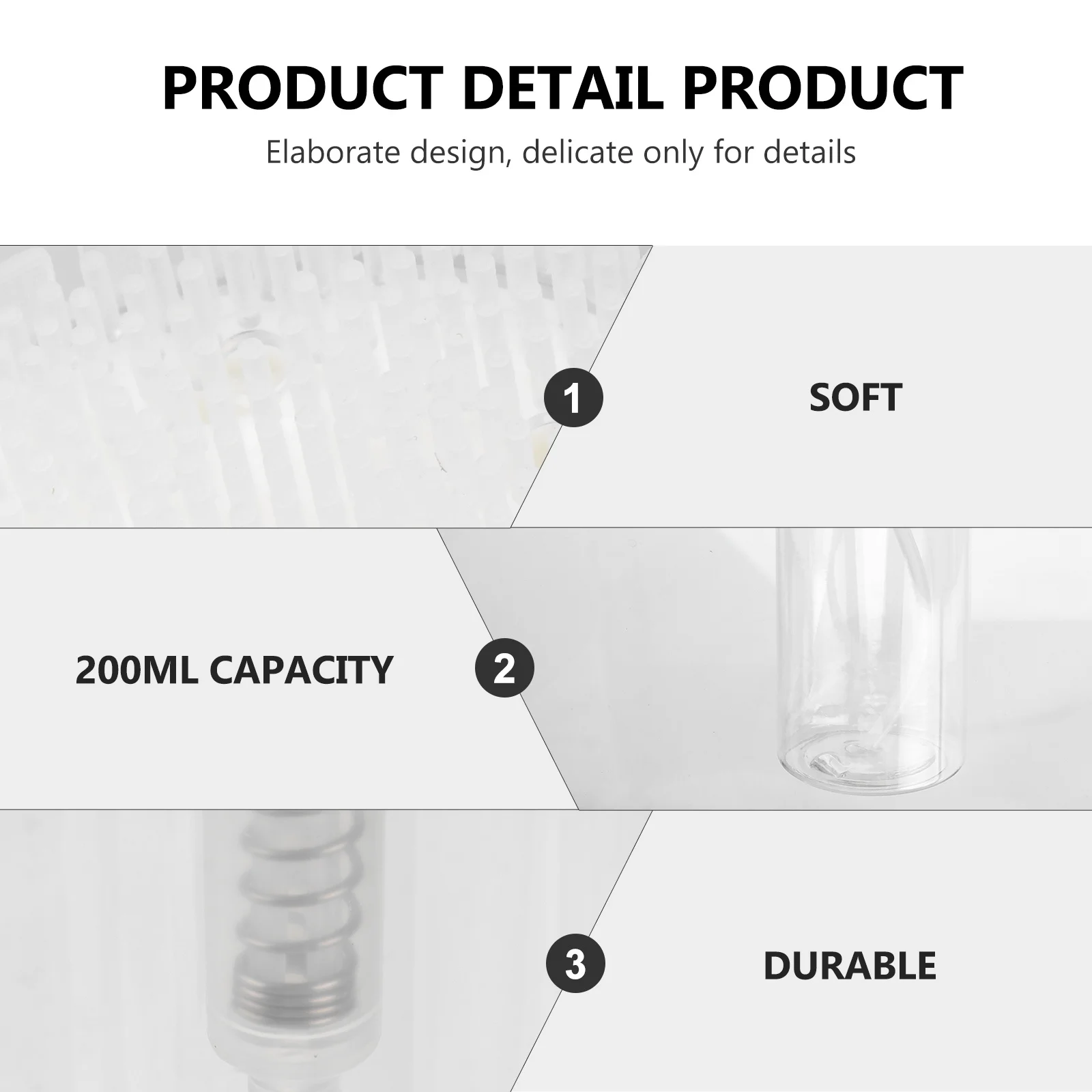 

2Pcs Foaming Bottle Transparent Portable Brush Head Refillable Travel Sub Bottle Leak Proof Empty Container