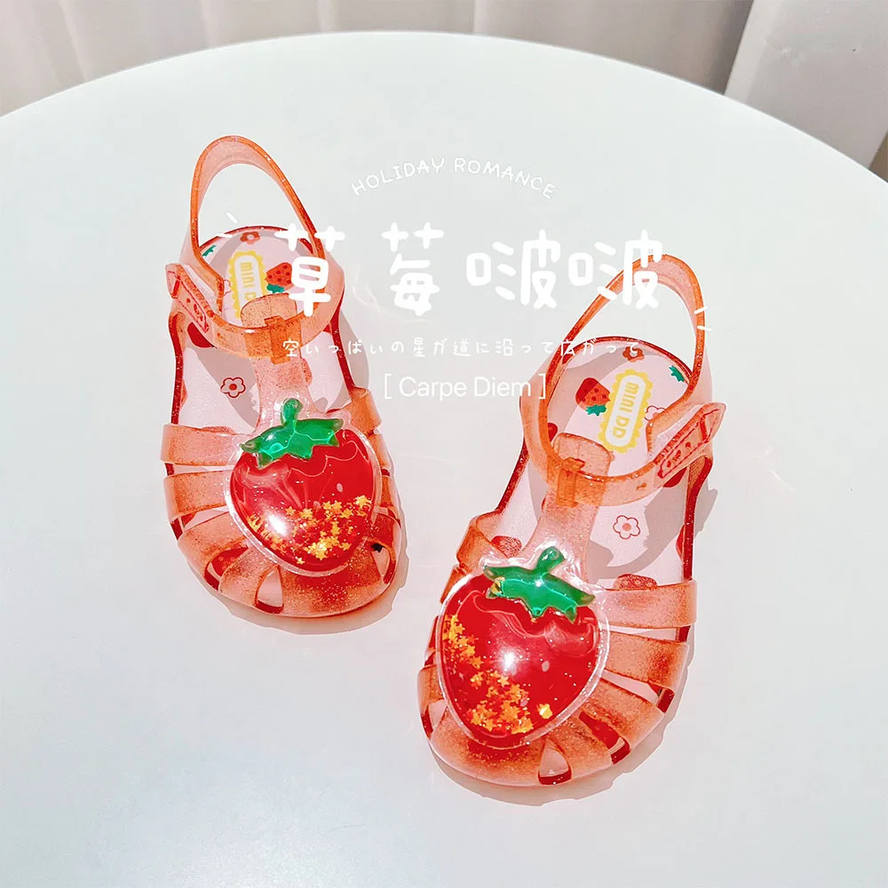 Children's Sandals 2023 Spring/Summer Baby Girls' Soft Sole Casual Shoes Cartoon Fruit Round Head Baby Princess Shoes