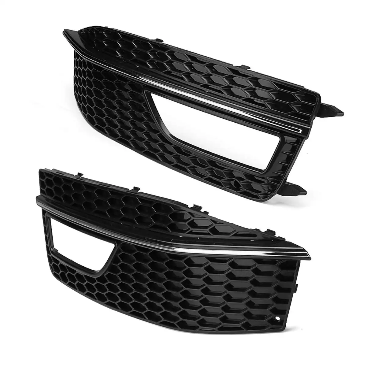 A4 B8 Car Front Grille Mesh Side Front Bumper Fog Light Grill Grille Cover For Audi A4 B8 2012-2015 S4 S-Line Facelift