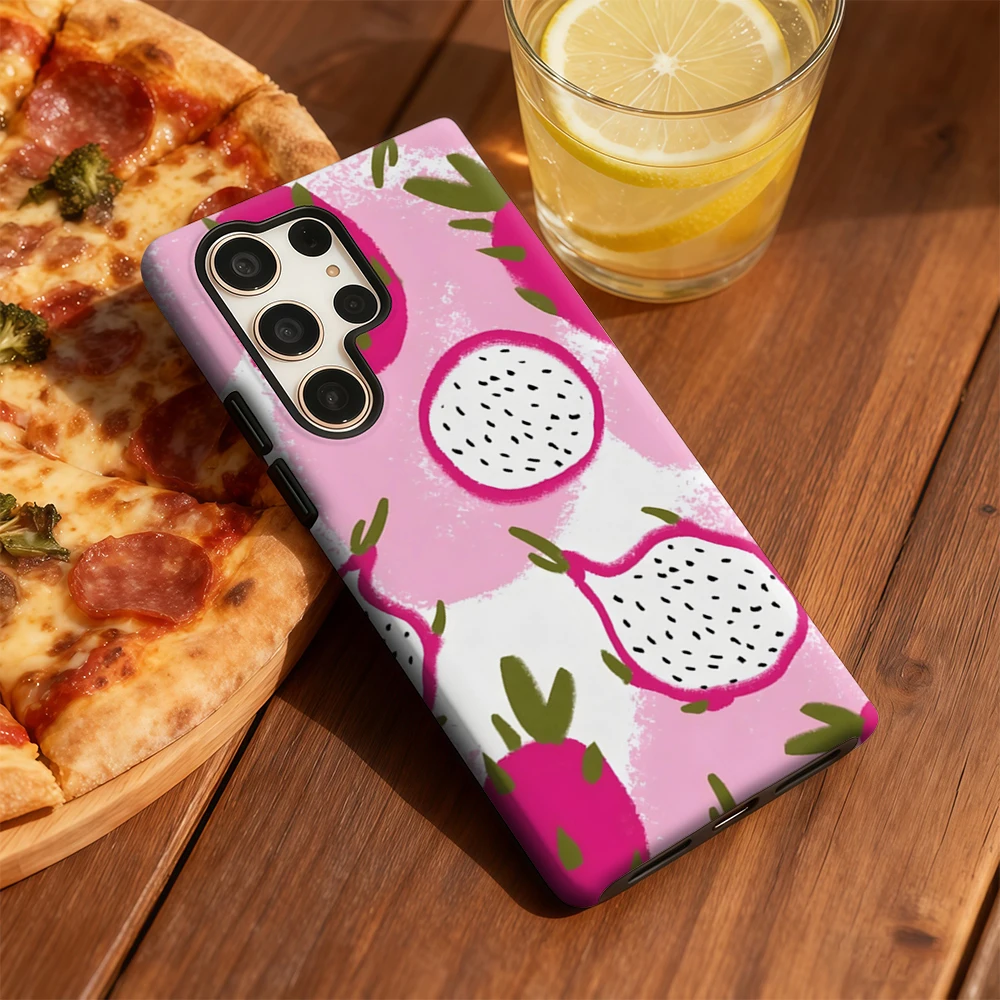

Dragon Fruit Delight Phone Case for Samsung Galaxy S20 FE S22 S24 S25 Plus Ultra 4G 5G Luxury Double-layer Back Cover Funda