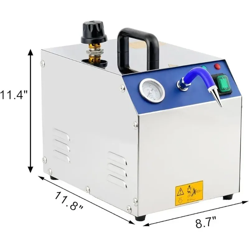 Professional Jewelry Steam Cleaner 1300W 2L 110V Non-Noise High-Pressure Cleaner with Accessories Safe Multi-Purpose Use