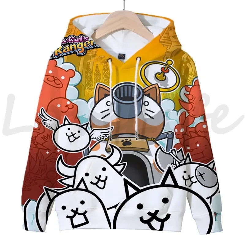 

Толстовки с капюшоном «Битва кошки», детские толстовки с героями мультфильмов, пуловеры с забавными играми для мальчиков и девочек, топы Sudadera, осенняя уличная одежда, детская одежда