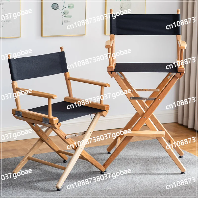 Solid wood folding director chair portable leisure beach chair outdoor makeup photography props backrest office chair