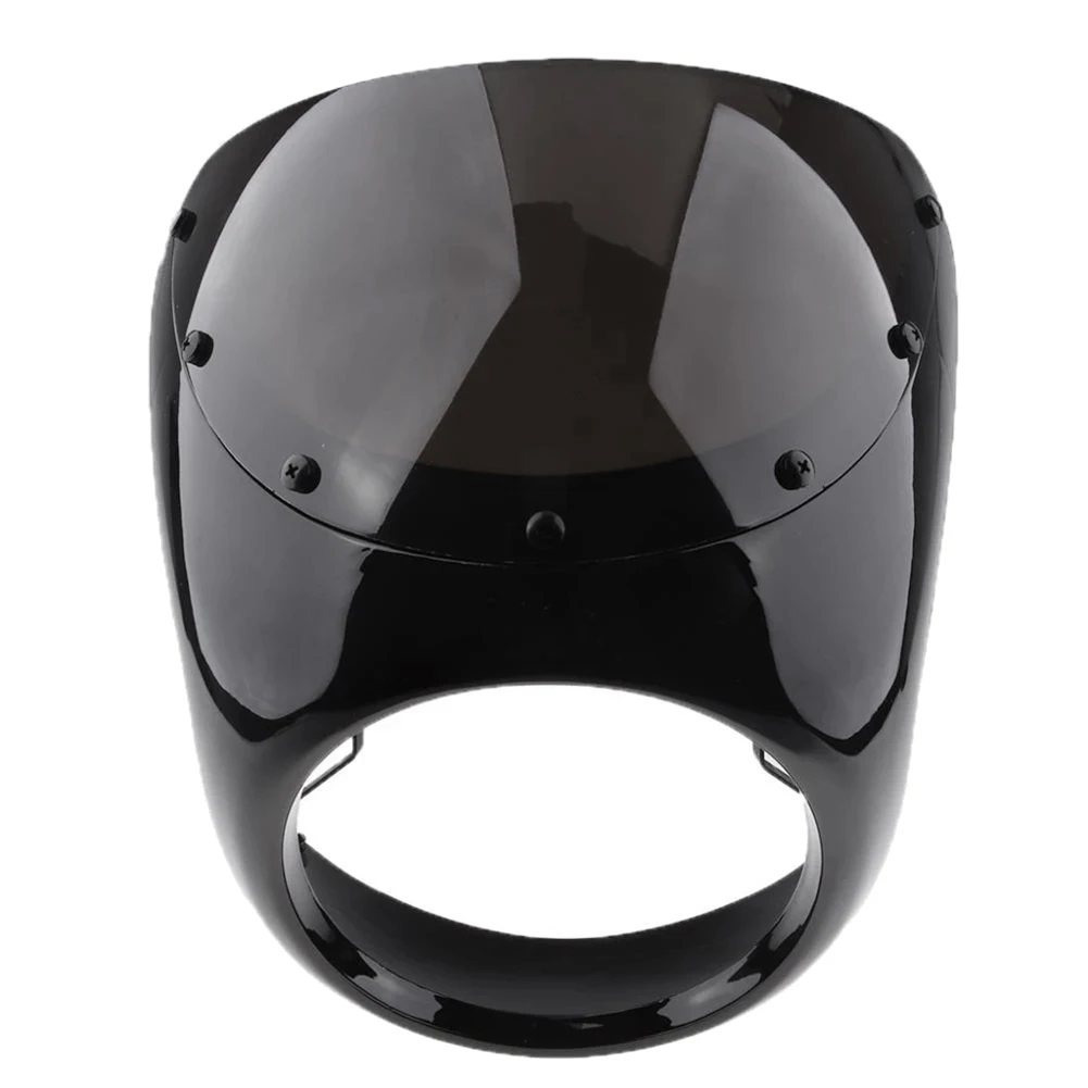 

Motorcycle Front Headlight Fairing WindScreen Windshield Plastic Universal Cafe Racer Retro Headlight Wind Screen Black