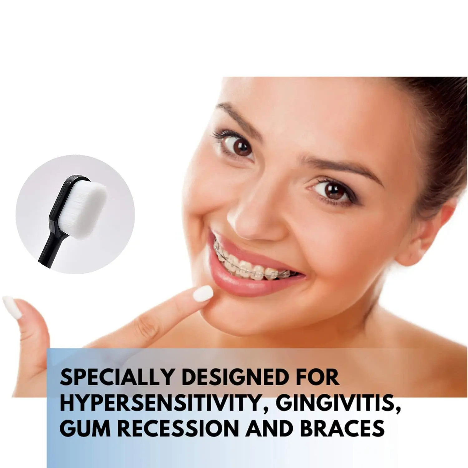 1000Pack Customized Logo Micro-Nano Toothbrushes with 20000 Ultra Soft Bristle,Individual PP Tube Pack