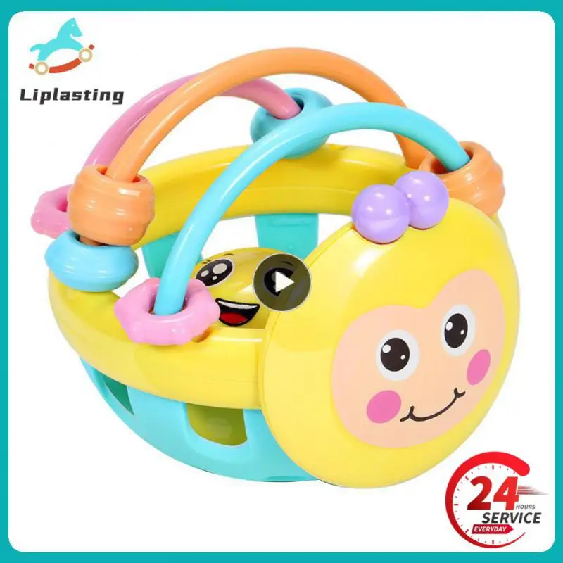 

Baby Rattles Intelligence Toy Baby Hand Grip Rattle Fitness Puzzle Soft Rubber Ball Bell Bite Toys For Kids Preschool Tool