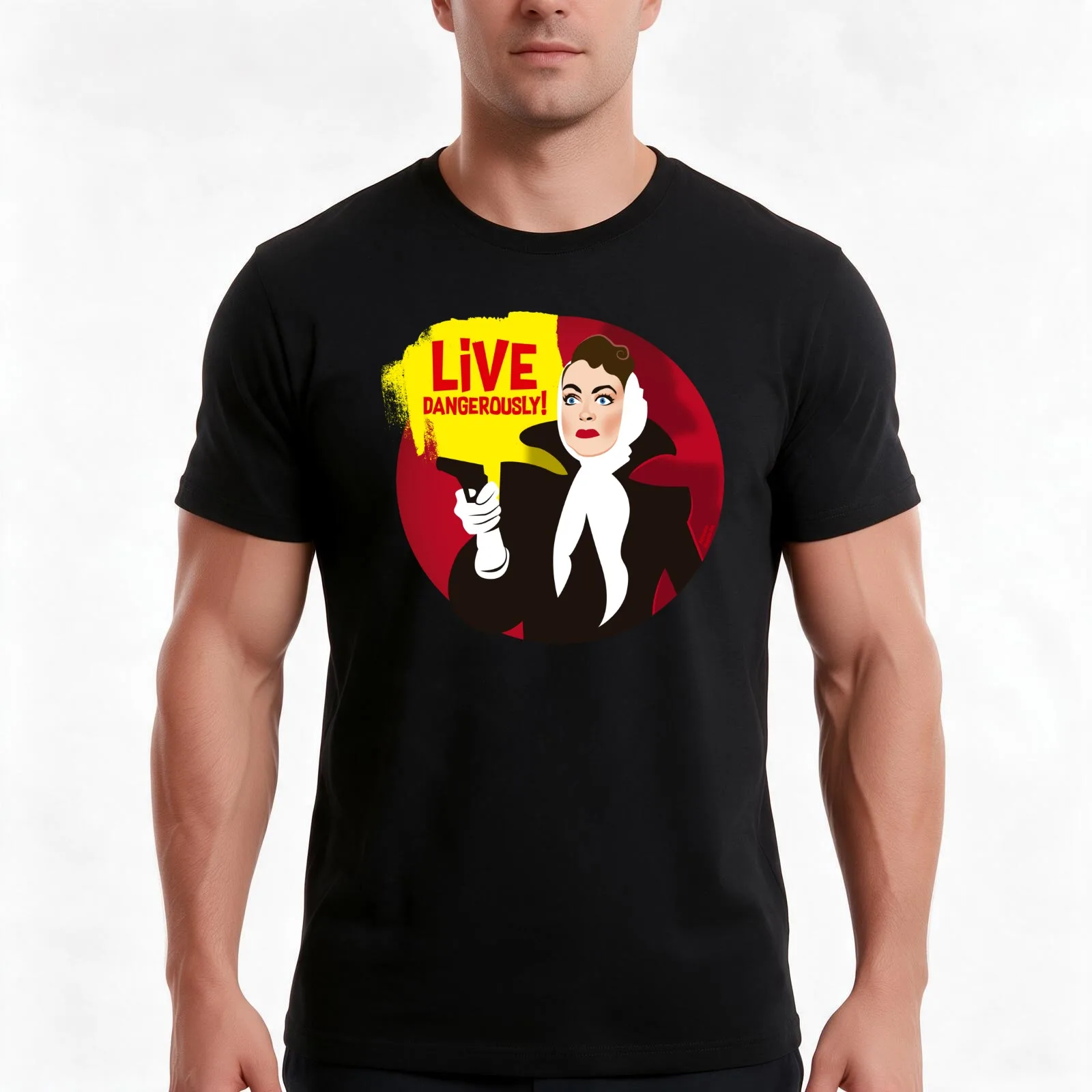 Live dangerously! T-Shirt, Summer Casual Cotton Tee, Oversized Streetwear Tops, Vintage Graphic Print, Loose Fit Short Sleeve