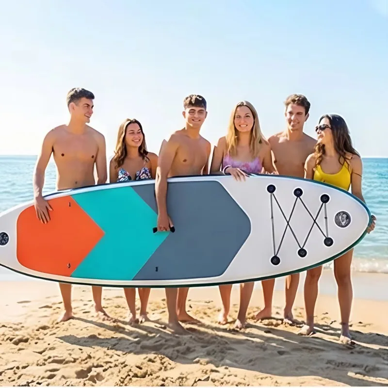 

2026 Tricolor Inflatable Stand Up Paddle Board with Paddle Vibrant Design for Water Sports Beach Lake Trips