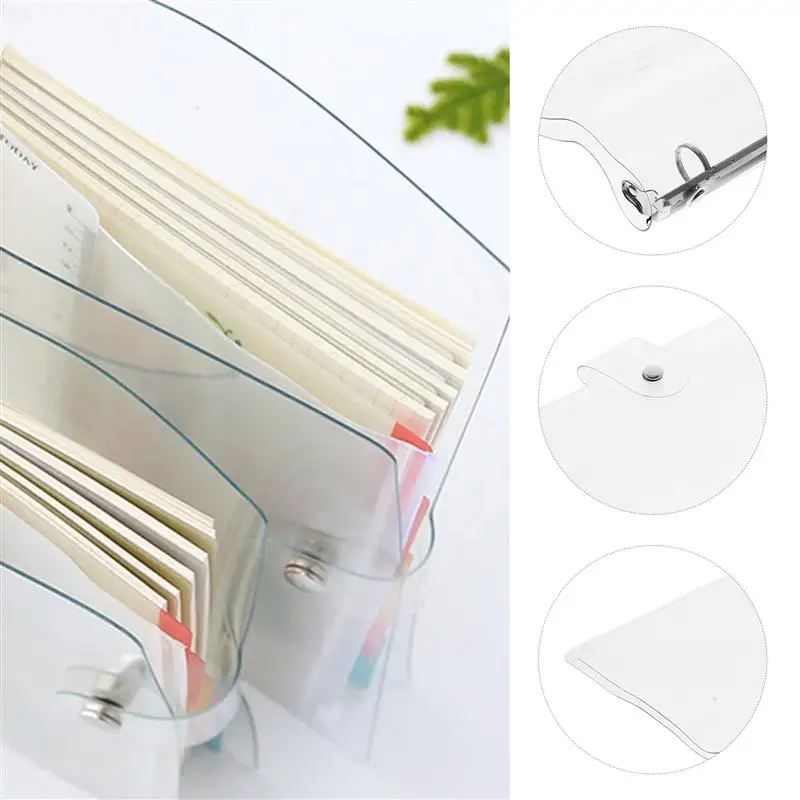 Binder A4 Ring Binders Plastic Notebook Shell Filling Cover Blinder Office Supplies Planner Transparent PVC School Office