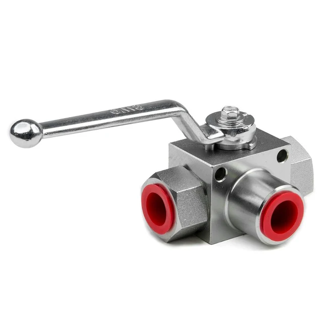 صمام لولبي 1pc Hydraulic Ball Valve 3Way High Pressure Ball Valve Shut Off Valve NPT1/2 5800-7250PSI Fixed Stop Ball Valve الهيدروليك — تفصيل 3