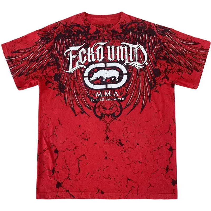 

90s Affliction American New Retro Wings of Liberty T-shirt Hip-hop Street Fashion Short Sleeve Ootd Unisex Oversize Style